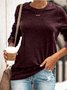 Women Vintage Pullover Casual Round Neck Tops