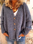 Plus Size Women Buttoned Casual Cardigans Sweater