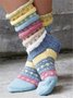 Women Casual Fashion Vintage Knit Socks