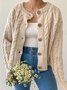 Multicolor Long Sleeve Floral Printed Plus Size Casual Sweater coat