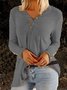 Apricot Patchwork Long Sleeve Buttoned Casual Tunic Top