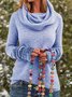Women Tribal Vintage Cowl Neck Long Sleeve pullover
