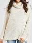 Casual Plus Size Cowl Neck Long Sleeve Sweater