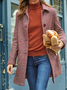 Red Wool Blend Casual Jacket