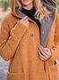 Orange Long Sleeve Plain Paneled Wool Blend Jacket