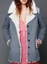 Women Casual Plain Turn-Down Collar Plus Size Buttoned Long Sleeve Coat