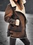Winter Warm Fluffy Coat Faux Leather Jacket