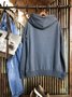 Navy Blue Hoodie Casual Plus Size Outerwear
