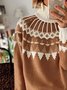 Cotton-Blend Long Sleeve Graphic Turtleneck Sweater