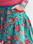 Green Red Printed Holiday Skirt