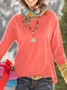 Cowl Neck Solid Cotton Blends Sweaters