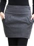 Gray Casual Cotton-Blend Skirt