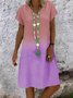 Cotton-Blend V Neck Casual Knitting Dress