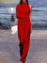 Women's Commuting Asymmetry Sleeve Solid Jumpsuit & Romper Jumpsuit