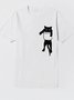 Casual Cat Printed T-Shirts & Tops