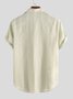 Summer Season Casual Stripes Short Sleeve Blouse Men's Cotton Shirts & Tops