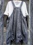 Vintage Sleeveless Casual Plain Weaving Dress