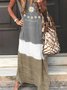 Gray Shift Cotton-Blend Vintage Knitting Dress
