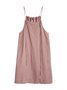 Pink Sleeveless Spaghetti Plain Knitting Dress