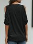 Black Half Sleeve Round Neck Cotton Plain T-shirt