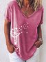 Short Sleeve Casual Plus Size Printed Tee Shirts Tops