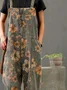 Grey casual floral print jumpsuit