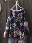 Cotton Long Sleeve Floral Tops
