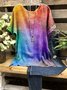 Multicolor Simple Short Sleeve Round Neck T-Shirts