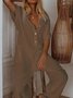 Plus Size Casual V Neck 3/4 Sleeve Jumpsuits