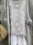 Plus Size Casual Long Sleeve Casual Floral Weaving Dress
