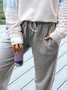 Plus size Solid Casual Sports Pants