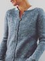 Solid Cotton Long Sleeve Casual Sweater