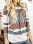 Casual Patchwork Long Sleeve Tops