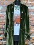 Olive Green Velvet Shirt Collar Vintage Trench coat