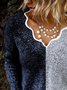Wool Blend Casual V Neck Sweater