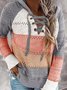 Color-Block Shift Long Sleeve Casual Tunic Sweater Knit Jumper