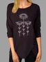 New Women Fashion Vintage Holiday Casual Long Sleeve Plain Tunic Top