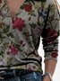 New Women Fashion Plus Size Vintage Shift Long Sleeve Casual Holiday Tops