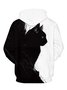 Black Cat Side 3D Print Couple Hooded Sweater