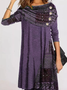 Cotton Casual Long Sleeve Knitting Tunic Dress