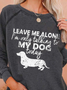 Plus size Casual Dog Slogan Sweatshirts