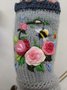 Embroidered Flower Fingerless Gloves Gloves & Mittens