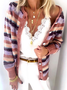 Striped Casual Long Sleeve Sweater coat
