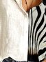 Zebra Printed Loose Long Sleeve Shirt
