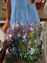 New Women Chic Vintage Boho Holiday Short Sleeve Floral Knitting Dress