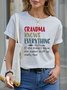 Women Casual Short Sleeve Round Neck Letter Printed T-shirt