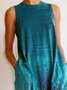 Crew Neck Boho Ombre/tie-Dye Knitting Dress