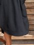 Shift Short Sleeve Cotton-Blend Casual Weaving Dress