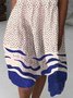 New Women Chic Plus Size Vintage Boho Dots Casual Short Sleeve Weaving Dress