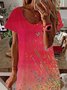 New Women Chic Vintage Hippie Holiday Ombre/tie-Dye Shift V Neck Weaving Dress